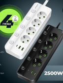Сетевой удлинитель  4м Amper 4 роз+2xUSB+C white 