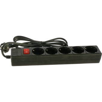 Сетевой фильтр 5м Perfeo Real 5 роз black 16A 