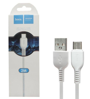 Кабель USB AM на Type-C 2м Hoco X20 3A white 