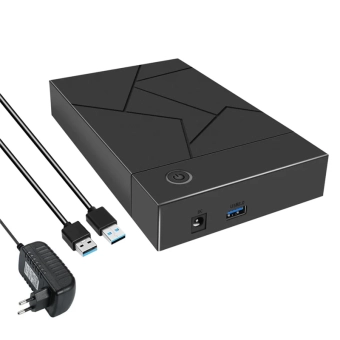 Внешний бокс SATA 3,5" на USB3.0 plastic black 
