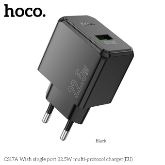 ЗУ сетевое USB Hoco CS17A 22.5W QC3.0 black 