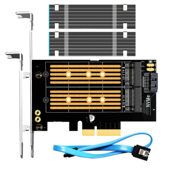 Контроллер PCI-E x4 -> M.2 SATA + NVMe SSD Glo 